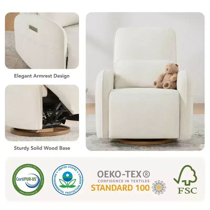 Sillón Reclinable Giratorio Eléctrico para Bebés Spruce & Spring con Cojín Lumbar