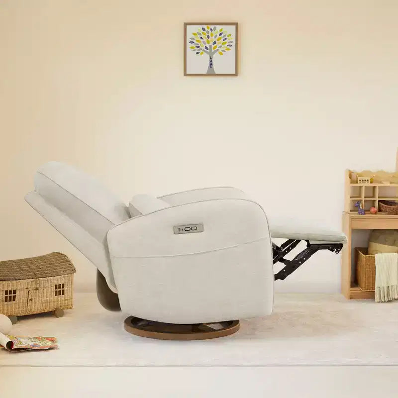 Sillón Reclinable Giratorio Eléctrico para Bebés Spruce & Spring con Cojín Lumbar
