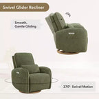 Sillón Reclinable Giratorio Eléctrico para Bebés Spruce & Spring con Cojín Lumbar