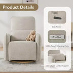 Sillón Reclinable Giratorio Eléctrico para Bebés Spruce & Spring con Cojín Lumbar