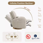 Sillón Reclinable Giratorio Eléctrico para Bebés Spruce & Spring con Cojín Lumbar