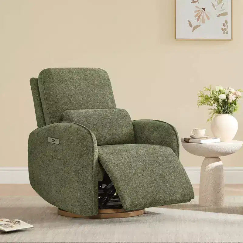 Sillón Reclinable Giratorio Eléctrico para Bebés Spruce & Spring con Cojín Lumbar