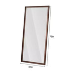 Espejo de cuerpo entero de 70 x 32 pulgadas con marco de madera, espejo de pie de 5 mm con orificio para colgar, espejo de pared para sala de estar, vestidor