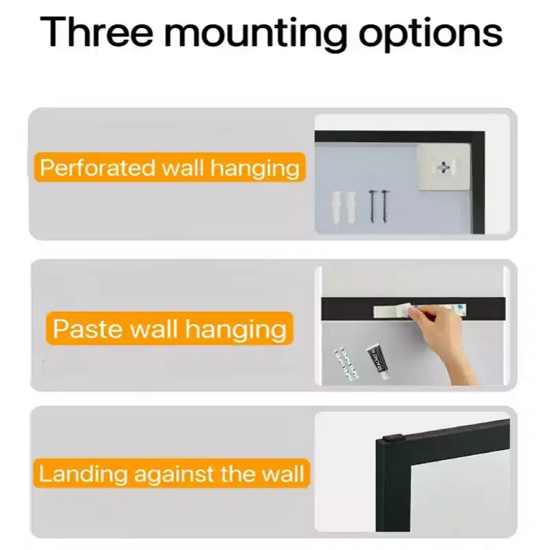 Espejo de cuerpo entero de 70 x 32 pulgadas con marco de madera, espejo de pie de 5 mm con orificio para colgar, espejo de pared para sala de estar, vestidor