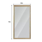 Espejo de cuerpo entero de 70 x 32 pulgadas con marco de madera, espejo de pie de 5 mm con orificio para colgar, espejo de pared para sala de estar, vestidor