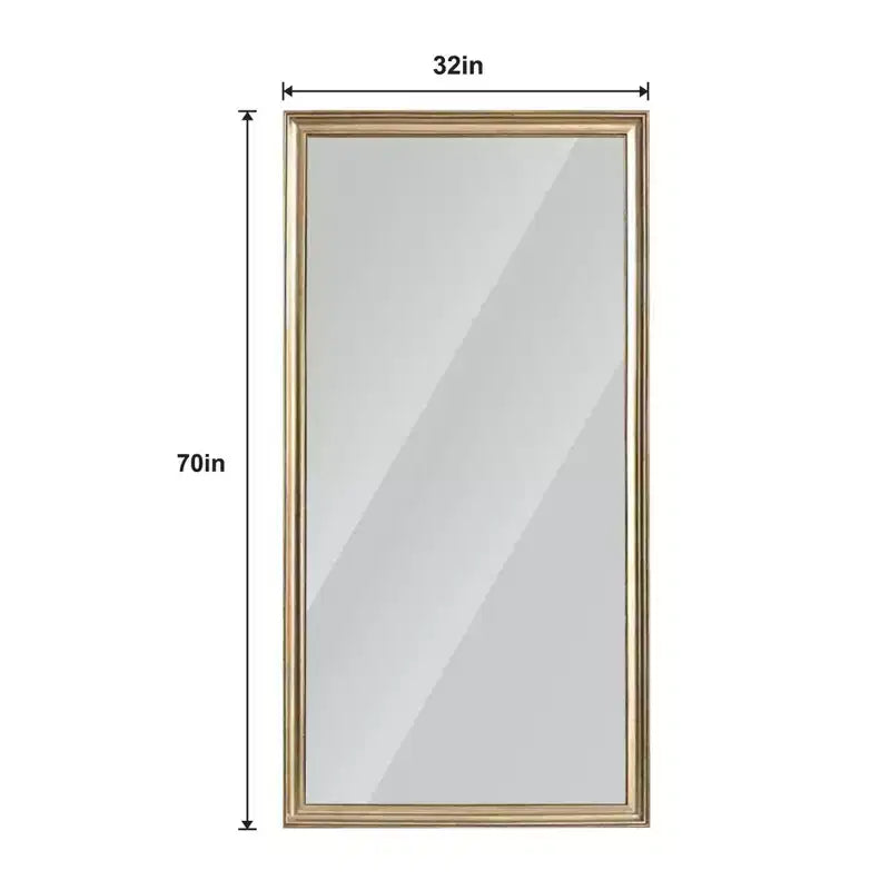 Espejo de cuerpo entero de 70 x 32 pulgadas con marco de madera, espejo de pie de 5 mm con orificio para colgar, espejo de pared para sala de estar, vestidor