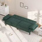 89 Sofá cama moderno con 2 almohadas Sofá cama futón tapizado en chenilla con respaldo ajustable Sofá cama de asiento profundo para sala de estar apartamento