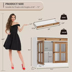 35.4 Aparador blanco moderno - Vitrina con puertas de vidrio y cajones de almacenamiento para comedor y cocina