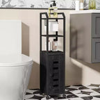 Dcolora Bathroom Storage Cabinet - Toilet Paper Storage Cabinet, Small Toilet Paper Holder with 4 Wheels