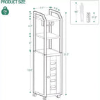 Armario de almacenamiento para baño - Armario para almacenar papel higiénico, Portarrollos de papel higiénico pequeño con 4 ruedas