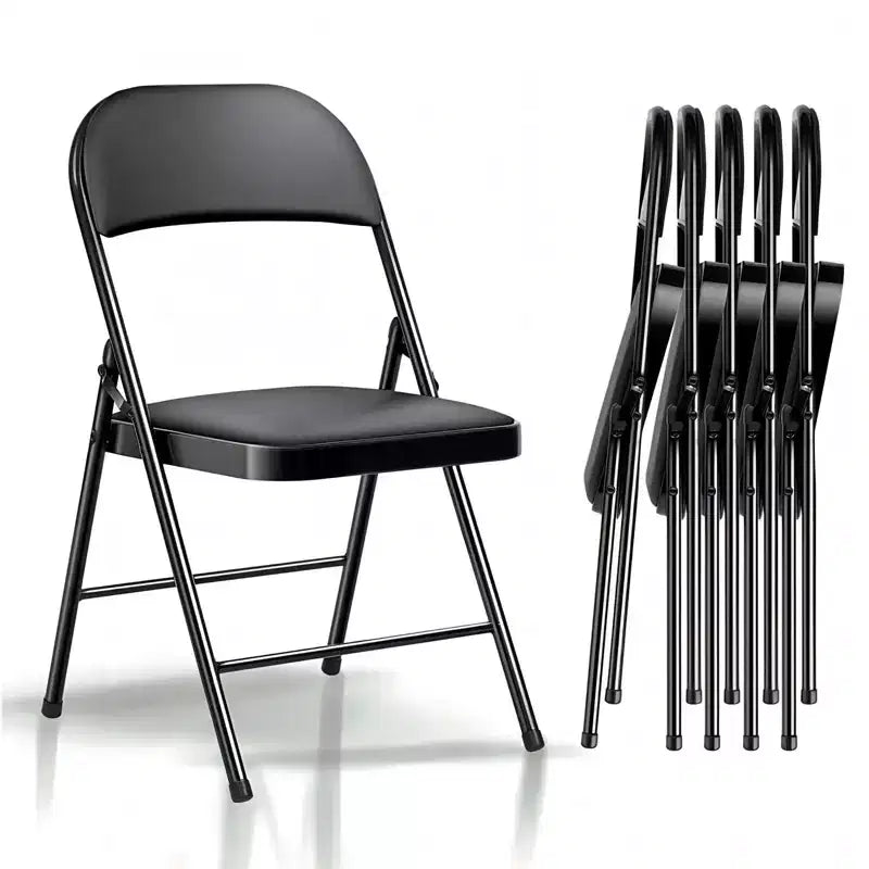 SUGIFT 6 Pack Folding Chairs Fabric Cover Padded Folding Chair with Durable Steel Frame