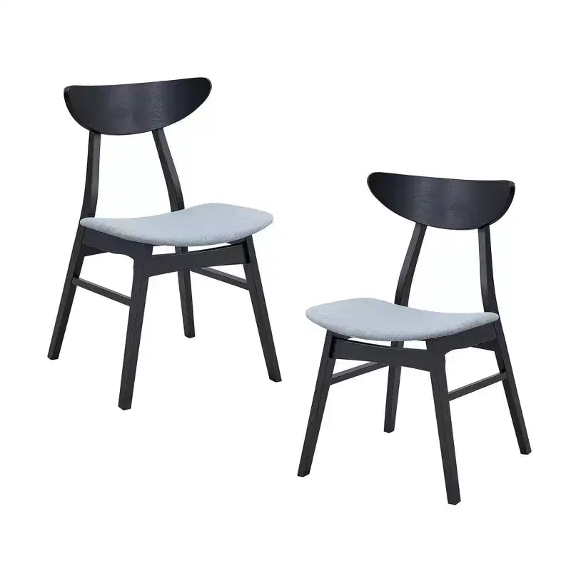 Sillas de comedor tapizadas Bastien Modern Rubberwood (Juego de 2)