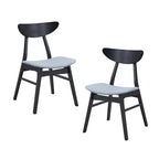 Sillas de comedor tapizadas Bastien Modern Rubberwood (Juego de 2)