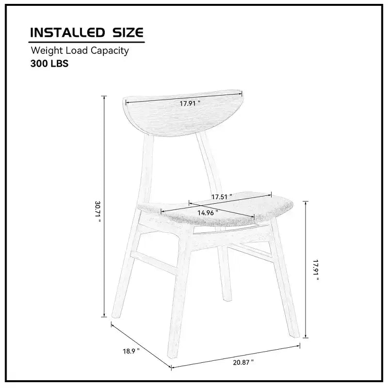Sillas de comedor tapizadas Bastien Modern Rubberwood (Juego de 2)
