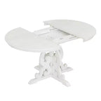 Juego de mesa de cocina de granja para 4 personas, juego de mesa de comedor redonda extensible de madera y 4 sillas tapizadas, juego de comedor retro para cocina