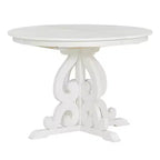 Juego de mesa de cocina de granja para 4 personas, juego de mesa de comedor redonda extensible de madera y 4 sillas tapizadas, juego de comedor retro para cocina
