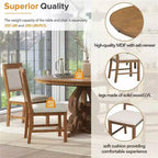 Juego de mesa de cocina de granja para 4 personas, juego de mesa de comedor redonda extensible de madera y 4 sillas tapizadas, juego de comedor retro para cocina