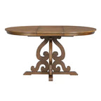 Juego de mesa de cocina de granja para 4 personas, juego de mesa de comedor redonda extensible de madera y 4 sillas tapizadas, juego de comedor retro para cocina