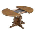 Juego de mesa de cocina de granja para 4 personas, juego de mesa de comedor redonda extensible de madera y 4 sillas tapizadas, juego de comedor retro para cocina