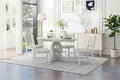 Farmhouse Kitchen Table Set for 4, Wooden Extendable Round Dining Table Set and 4 Upholstered Chairs, Retro Dining Set for Kitchen