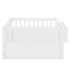 Cama Montessori de madera para niños, tamaño individual/matrimonial/king, con valla elevada y estantería, diseño de perfil bajo