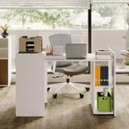 Escritorio Plegable Blanco para Computadora con Estantes de Almacenamiento - Mesa Extensible que Ahorra Espacio para Oficina en Casa y Juegos