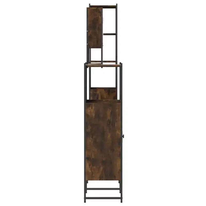 Juego de muebles de baño con estante de 4 piezas de madera de ingeniería, almacenamiento moderno