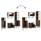 Juego de muebles de baño con estante de 4 piezas de madera de ingeniería, almacenamiento moderno