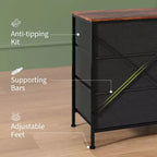 Mueble de TV de 63 pulgadas con 9 cajones de almacenamiento, consola de TV con superficie de madera y gabinete auxiliar para televisores de hasta 75 pulgadas