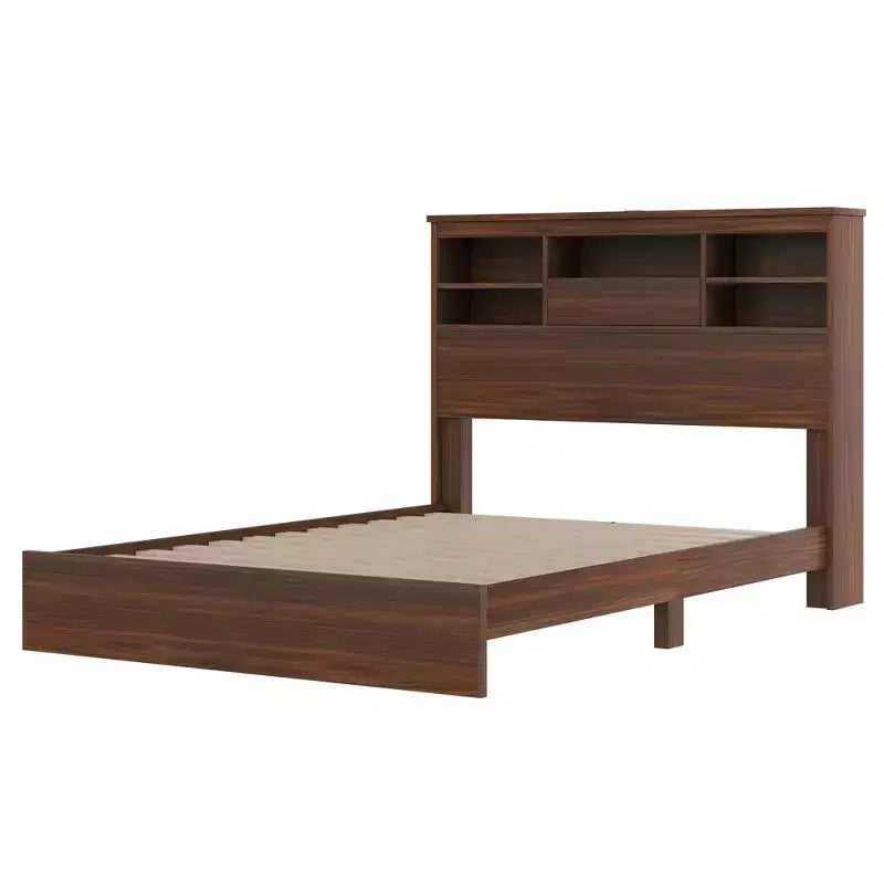 Juegos de dormitorio de 4 piezas, base de cama Queen con cabecera de almacenamiento, 2 mesitas de noche y 1 tocador