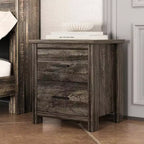 Juegos de dormitorio de 4 piezas, base de cama Queen con cabecera de almacenamiento, 2 mesitas de noche y 1 tocador