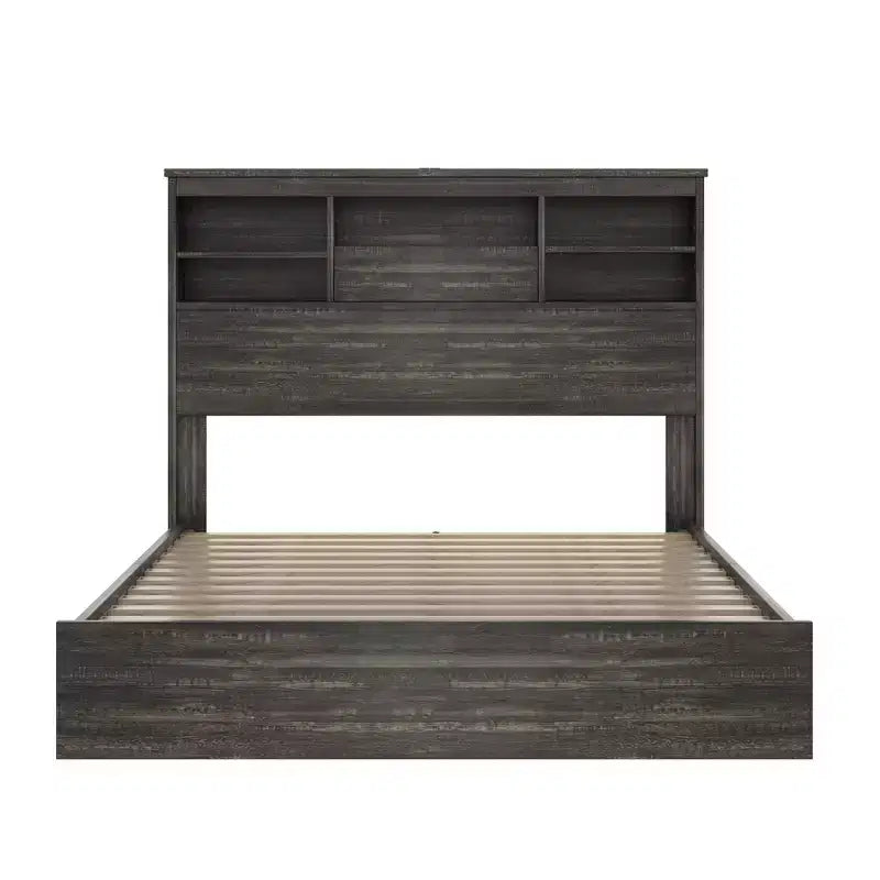 Juegos de dormitorio de 4 piezas, base de cama Queen con cabecera de almacenamiento, 2 mesitas de noche y 1 tocador