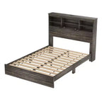Juegos de dormitorio de 4 piezas, base de cama Queen con cabecera de almacenamiento, 2 mesitas de noche y 1 tocador