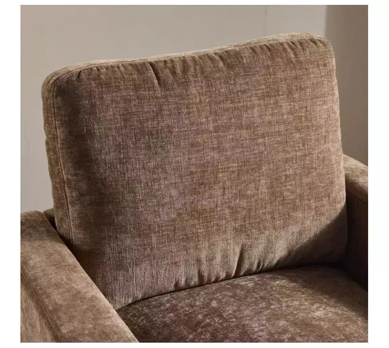 Sillón moderno y cómodo tapizado con cojín de respaldo, butaca giratoria cuadrada de 360 grados para sala de estar, beige