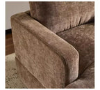 Sillón moderno y cómodo tapizado con cojín de respaldo, butaca giratoria cuadrada de 360 grados para sala de estar, beige