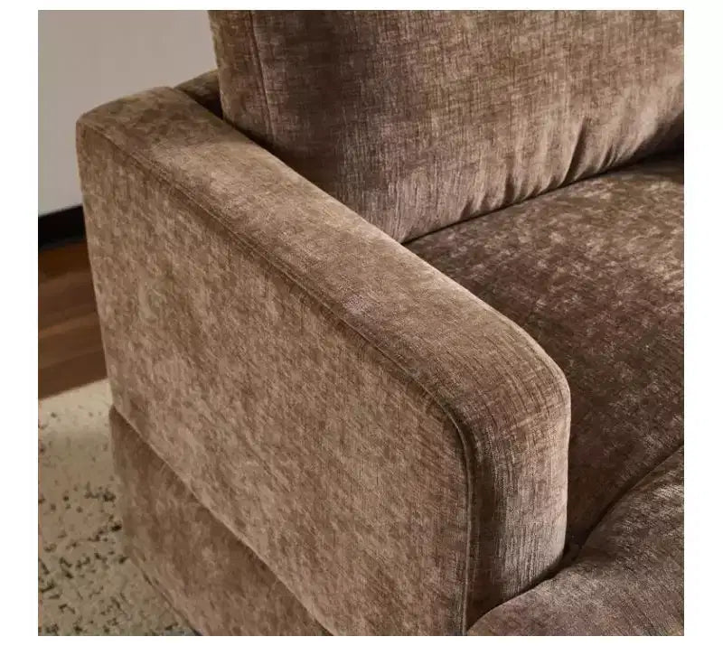 Sillón moderno y cómodo tapizado con cojín de respaldo, butaca giratoria cuadrada de 360 grados para sala de estar, beige