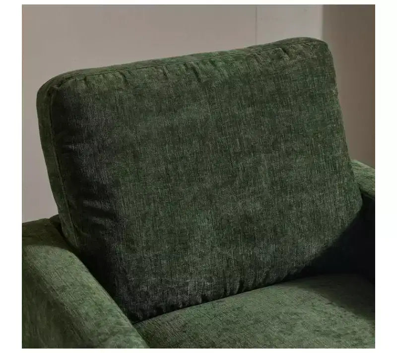 Sillón moderno y cómodo tapizado con cojín de respaldo, butaca giratoria cuadrada de 360 grados para sala de estar, beige