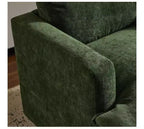 Sillón moderno y cómodo tapizado con cojín de respaldo, butaca giratoria cuadrada de 360 grados para sala de estar, beige