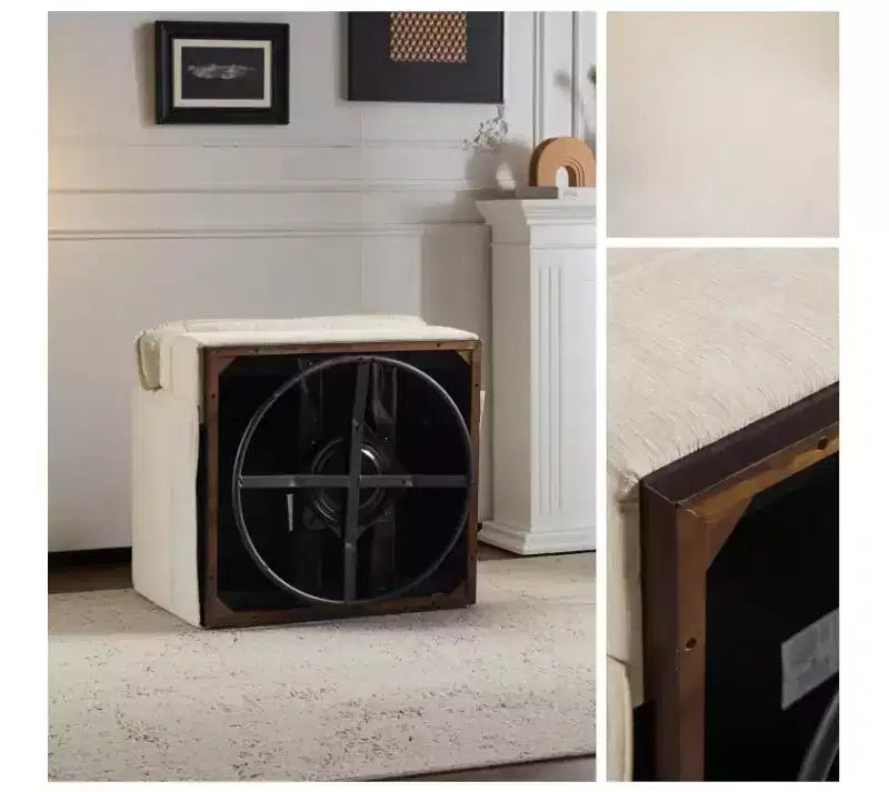 Sillón moderno y cómodo tapizado con cojín de respaldo, butaca giratoria cuadrada de 360 grados para sala de estar, beige