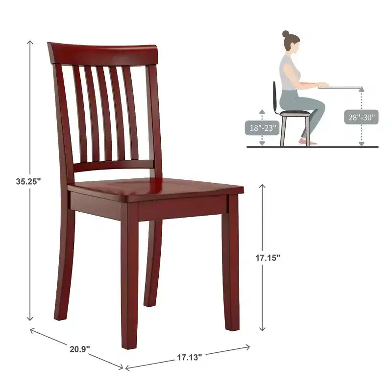 Sillas de comedor Mission Back Wood (juego de 2)