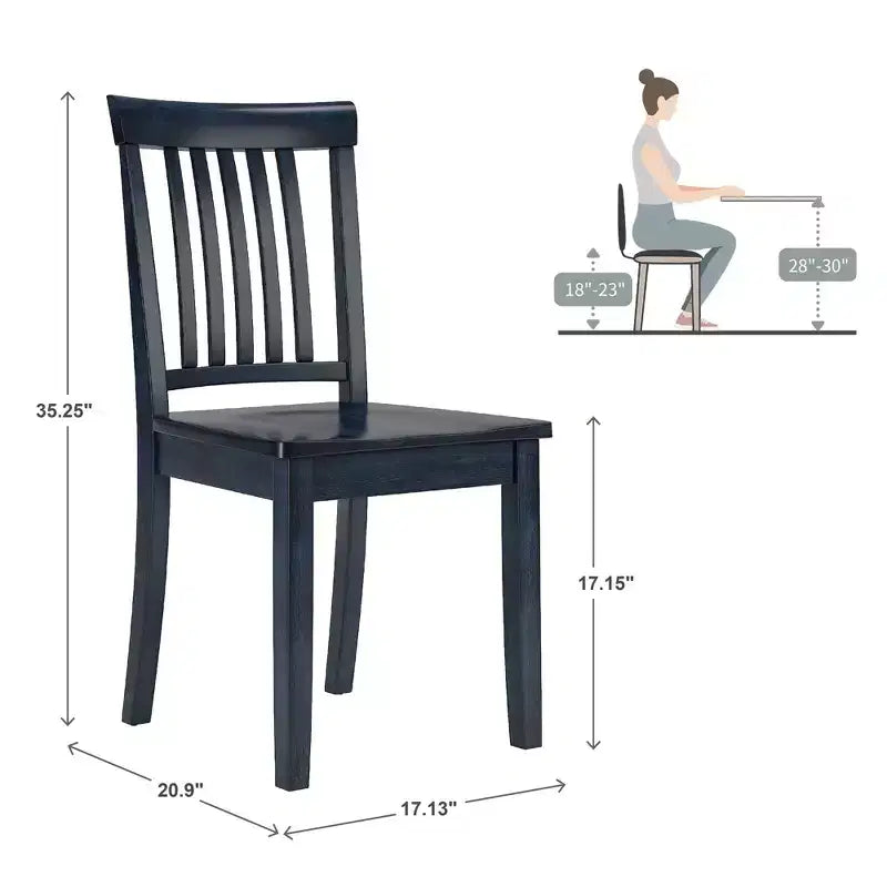 Sillas de comedor Mission Back Wood (juego de 2)