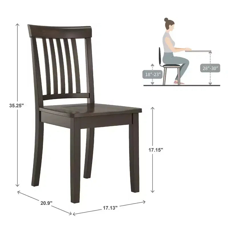 Sillas de comedor Mission Back Wood (juego de 2)