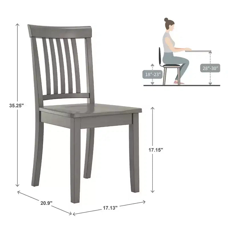 Sillas de comedor Mission Back Wood (juego de 2)