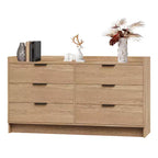 Cómoda de 6 cajones de 52.5 de ancho con tiradores de metal, mueble de almacenamiento de madera moderno para dormitorio
