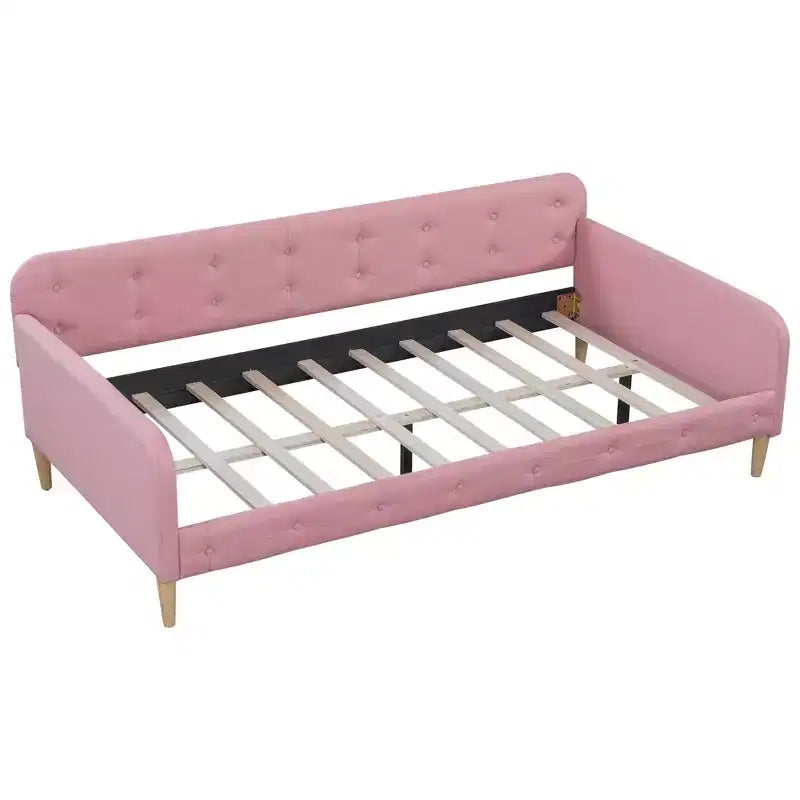 Moderna cama nido tapizada en lino individual para sala de estar y apartamento