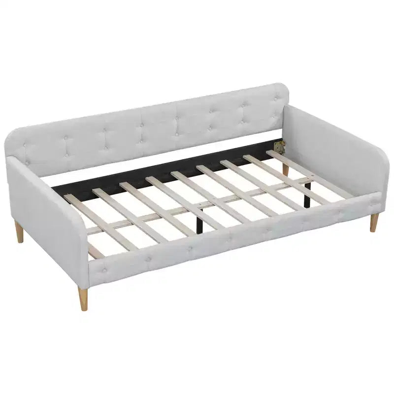 Moderna cama nido tapizada en lino individual para sala de estar y apartamento