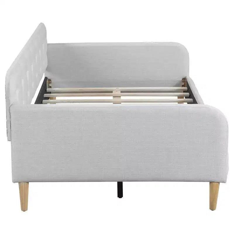 Moderna cama nido tapizada en lino individual para sala de estar y apartamento