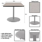 Mesa de comedor cuadrada Bennet Collection de 36" gris/gris nebulosa