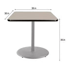 Mesa de comedor cuadrada Bennet Collection de 36" gris/gris nebulosa