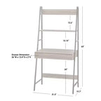 Escritorio y estantería Denton Ladder de 2 piezas Nogal/Negro: Escritorio de estantería inclinada con almacenamiento abierto, MDF y estructura metálica